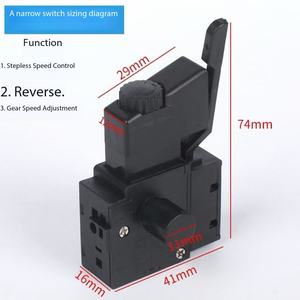 Accesorio de Control de Velocidad para Taladro Manual, Ajuste de Velocidad Continuo, Avance/Retroceso, Plástico, 1NO1NC, 250V 6A, Eléctrico, FA2-6/1BEK - Product Image 5