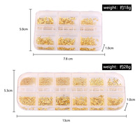 Clous décoratifs en alliage métallique or et argent pour nail art, motifs croix et étoiles, petits embellissements en forme de demi-lune et de riz pour ongles faits main DIY