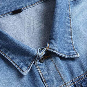 Prendas de vestir informales para primavera Otoño e Invierno Chaqueta vaquera de algodón ajustada de alta calidad para hombre Color sólido de un solo pecho - Product Image 3