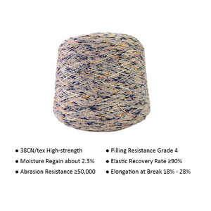 Miễn Phí Mẫu 6nm Bọc Không Gian Nhuộm Sợi Hình Nón 50% Tái Chế <span class=keywords><strong>Polyester</strong></span> 33% <span class=keywords><strong>Polyester</strong></span> 17% Bông Ưa Thích Pha Trộn Sợi Cho Dệt Kim Bán - Product Image 2