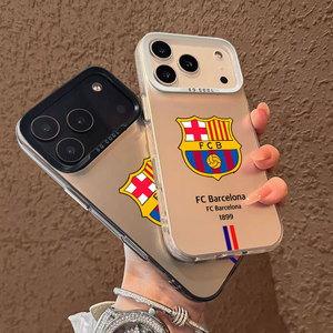 Funda Protectora para Teléfono Móvil con Logotipo del Club de Fútbol <span class=keywords><strong>Barcelona</strong></span> en Plata, Resistente a Impactos, TPU+PC, Pintura UV, para 17 Pro Max - Product Image 2