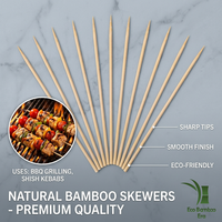 Brochettes de barbecue en bambou naturel, bâtonnets de shish kebab jetables de qualité supérieure, pointes aiguisées, finition lisse pour la cuisson au barbecue