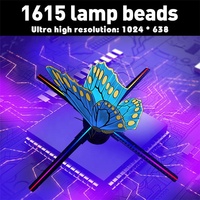 HD 4 cuchillas 65cm 1024*1024 publicidad holográfica 3D holograma pantalla LED ventilador para decoración navideña