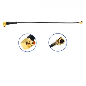 Kabel antena, UFL/u.FL/IPX/IPEX wanita ke MMCX sudut kanan pria RF kabel koaksial kuncir 1.13mm 1.37mm kabel koaksial mikro untuk kabel antena