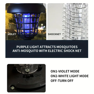 Jardín al aire libre Solar Mosquito Killer Light Impermeable Choque eléctrico Flycatcher Jardín Mosquito Catcher - Product Image 6