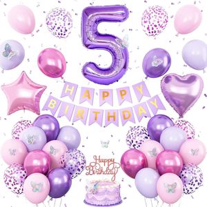 Palloncini in Alluminio per <span class=keywords><strong>2</strong></span>° <span class=keywords><strong>Compleanno</strong></span>, Design Farfalla Stella Cuore, Colori Rosa/Viola, Striscione <span class=keywords><strong>Buon</strong></span> <span class=keywords><strong>Compleanno</strong></span> per Decorazioni Festa <span class=keywords><strong>2</strong></span> Anni - Product Image 6