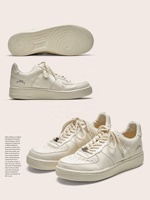 Chaussures de skate décontractées vintage pour hommes, personnalisées OEM, à semelle épaisse, minimalistes, faites à la main, respirantes, en cuir pleine fleur