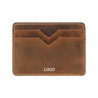 Portefeuille homme minimaliste fin, dernier cri, anti-RFID, en cuir rétro, porte-cartes de crédit