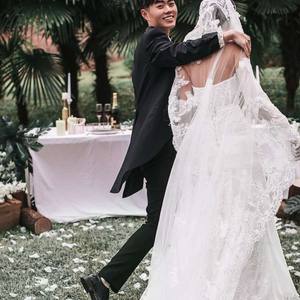 LUOXIN शादी विंटेज दुल्हन पर्दा आइवरी सुंदर लंबे फीता घूंघट कंघी के साथ - Product Image 4