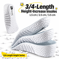 Semelles intérieures EVA souples et confortables, absorbant les chocs, rehaussement de 3 cm, soutien de la voûte plantaire, rehaussement invisible, coussinets de talon unisexes