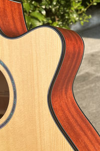 Aiersi nuova di zecca in compensato opaco in abete Sapele Body OM Cutaway chitarra acustica per chitarristi - Product Image 3
