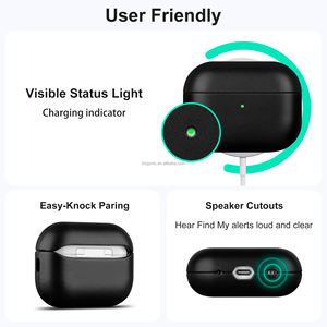 Étui pour écouteurs en cuir ciré <span class=keywords><strong>de</strong></span> qualité supérieure pour Apple <span class=keywords><strong>AirPods</strong></span> Pro 3, protection antichoc - Product Image 4