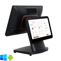 Terminal de point de vente de bureau à double écran tactile Windows/Android/Linux JSJ JSJ68-D-116 personnalisé en gros, Bluetooth/Wi-Fi 6 5G WiFi
