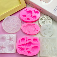 Moule à gâteau en silicone en forme de coquillage marin, de conque et de baleine, pour la décoration de mousse au chocolat, résine, démoulage facile, résistant à la chaleur, compatible four