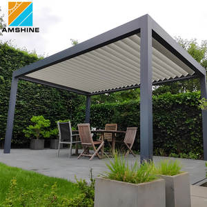 Pergola bioclimatique en aluminium, <span class=keywords><strong>toit</strong></span> à lames motorisées, serre extérieure, systèmes de pergola imperméables pour toute l'année - Product Image 6