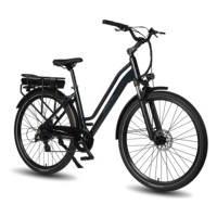 Vélo Électrique 36V 13Ah en Alliage d'Aluminium 7 Vitesses Vélo de Ville pour Femmes et Adultes Moteur Brushless 250W Assistance au Pédalage Suspension Avant 25km/h Double Frein à Disque