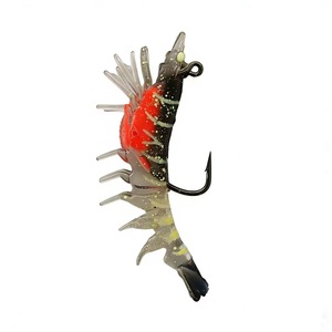 Kit d'appâts pour crevettes d'eau profonde avec hameçon intégré, matériel de pêche, leurres souples en plastique pour la pêche en mer, ensembles de leurres Sabiki pour la pêche aux crevettes - Product Image 1