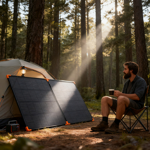 Factory Direct Price 200W Portable Outdoor Camping <b>Foldable</b> Power Station Mono <b>Solar</b> Photovoltaic <b>Panel</b> Free Shipping - Product Image 1