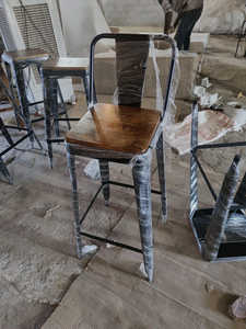 2025 Offre Spéciale haute qualité Antique métal chaise fer cadre salle à manger cuisine Restaurant Bar café jardin maison appartement atelier - Product Image 5