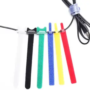 Custom Length Hook and Loop Cable Ties Reusable Fastening Cable Ties Organizer Hook and Loop Wire Ties Cable Cord Management