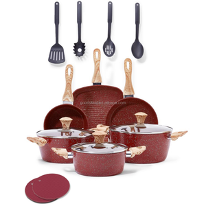 Juego de utensilios de cocina antiadherentes, ollas y sartenes antiadherentes de 13 piezas con recubrimiento de mármol de Triple capa, 100% PFOA, Free Stay Cool Touch <span class=keywords><strong>Han</strong></span> - Product Image 6