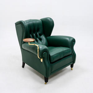 Sillón Premium Verde Cigar, Sillón de Ocio Americano de Lujo Ligero, Sofá Individual con Reposabrazos, Muebles de Madera para Sala de Estar, Sillón Island - Product Image 3