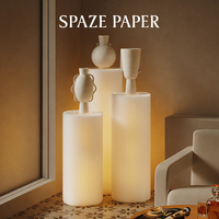 Présentoir Cylindrique Pliant Spazepaper Pillars avec Éclairage Intégré – Colonne en Papier Accordion – Magnifique Socle d'Exposition