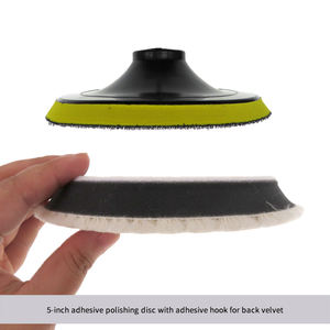 6 Zoll Medium Cut Grid Haken und Schlaufe Schwamm Wolle Polier <span class=keywords><strong>pad</strong></span> Auto Schleifen Wolle Pads für das automatische Polieren, um Kratzer zu entfernen - Product Image 3
