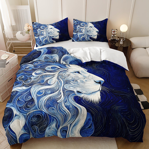 Động vật <span class=keywords><strong>3D</strong></span> in kỹ thuật số bộ đồ giường đặt sư tử vua có thể được tùy chỉnh Duvet cover <span class=keywords><strong>Set</strong></span> - Product Image 5