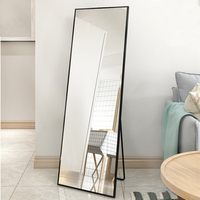 Miroir décoratif sur pied à LED argenté au design contemporain personnalisé 2023, pour salle de bain, salon, décoration intérieure