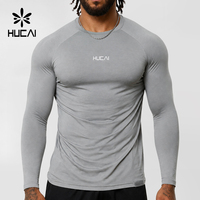 T-shirt de sport à manches longues pour homme, coupe ajustée, compression, ultra doux, viscose, extensible, couche de base pour l'entraînement