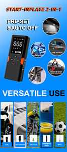 Catu daya mulai darurat portabel 12v, starter lompat mobil dan inflator ban dengan kompresor pompa udara Pak daya mobil - Product Image 5