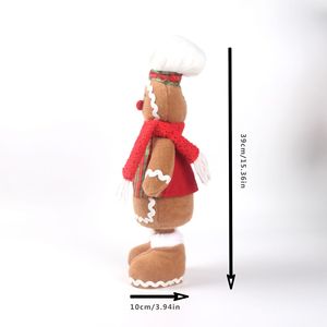 Muñeco Navideño Retráctil de Hombre de Jengibre con Gorro de Chef de Tela para Decoración de Escaparates, Embalaje al por Mayor Disponible - Product Image 4