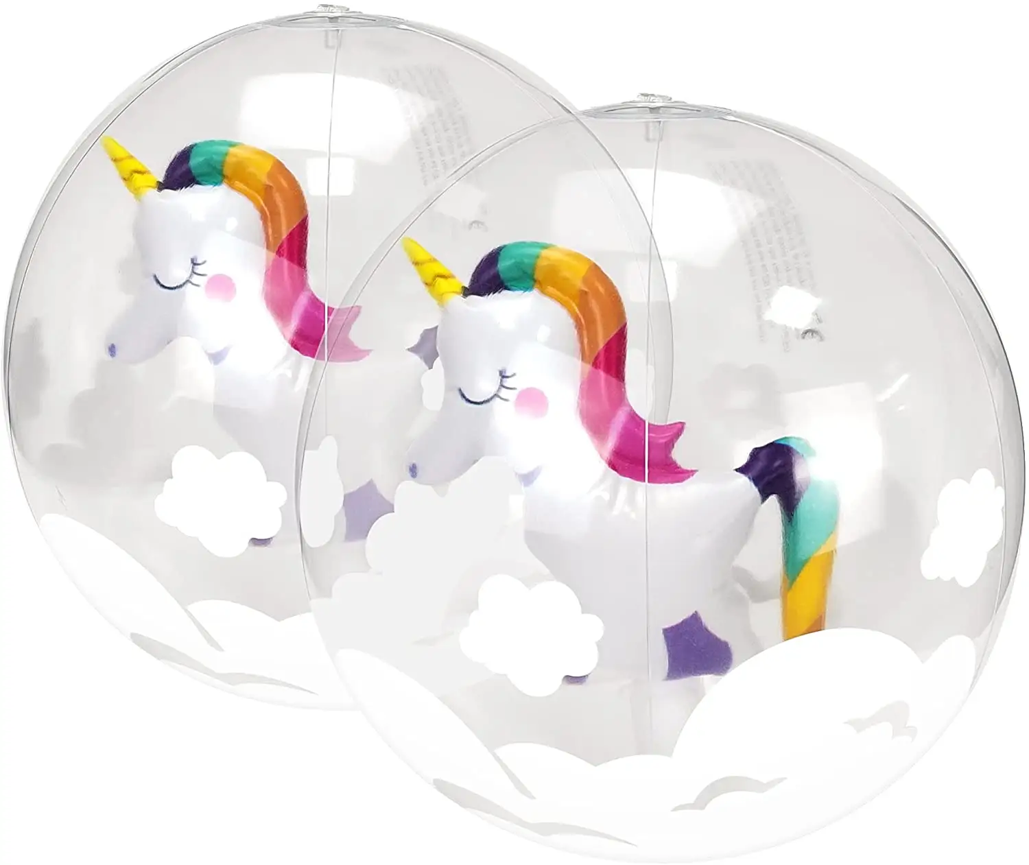 Ballon de plage gonflable mignon licorne 3D Design intérieur piscine flotteur balles d'été eau jeu amusant balle de plage Football pour enfants