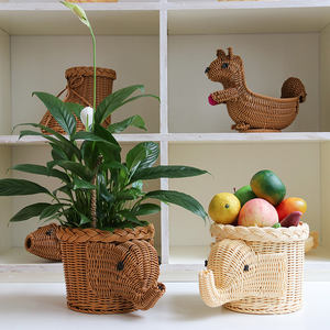 New Arrival Animal Shape PP Rattan <b>Basket</b> for Kid Education and Elephant Rattan <b>Toy</b> <b>Storage</b> <b>Basket</b> - Product Image 3