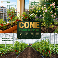 Support de plante conique minimaliste en acier 75CM, résistant aux UV, revêtement par immersion, antirouille, robuste, pour balcon, patio, jardin, fleuriste, vente en gros, OEM