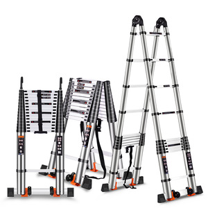 <span class=keywords><strong>Échelle</strong></span> télescopique double face pliable et facile à ranger, <span class=keywords><strong>échelle</strong></span> télescopique en aluminium, <span class=keywords><strong>échelle</strong></span> extensible, carton argenté, moderne, 1 pièce - Product Image 1