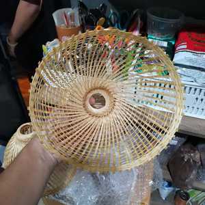 Bamboo Hanging Lamp Pendant Light Asian Oblong Repurposed <b>Fish</b> <b>Trap</b> Ceiling Lamp Air Plant Holder Vietnam Supplier - Product Image 6