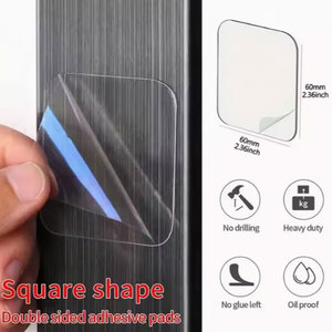 Adhésifs double face transparents et résistants, carrés de 1,9 cm, étanches, pour murs de douche, accrochage d'images, bricolage, artisanat, maison, bureau - Product Image 2