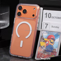 Nouvel étui en TPU+PC avec porte-cartes à motif de dessin animé et finition estampée à chaud pour cartes de sport et de collection