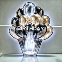 Présentoir à Bouteille de Champagne LED Personnalisé en Forme de Ballon, Glorificateur Joyeux Anniversaire pour Décoration de Soirée en Boîte de Nuit