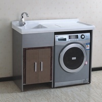 Imperméable à l'eau De Blanchisserie De Machine À Laver Évier Meuble de salle de Bain En Acier Inoxydable