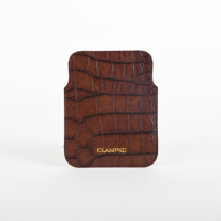Pochette en cuir PU crocodile avec logo personnalisé pour peigne, Gua Sha, miroir, sac de rangement portable pour outils de beauté