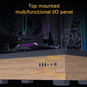 Lovingocool 2025 phong cách mới đầy đủ tháp chơi game PC trường hợp cơ sở gỗ ATX M-ATX Yếu tố hình thức MicroATX tháp máy tính <span class=keywords><strong>Chassis</strong></span> trong kho - Product Image 4