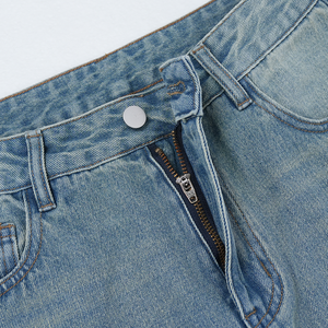 Pantalon en jean droit ample pour femme - Confortable pour l'été, coupe large, bleu clair, vente en gros - Product Image 4