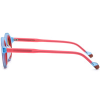 COES Lunettes de soleil polarisées multicolores en acétate mat UV400 Lunettes de soleil rondes vintage de créateur pour femmes
