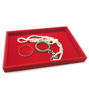 Bán buôn tùy chỉnh sang trọng nhung đỏ khay đồ trang sức hiển thị khay Vòng Vòng cổ Khay cho Vàng Mỹ cửa hàng đồ trang sức - Product Image 3