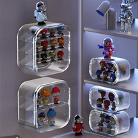 Présentoir mural sans perçage, support en acrylique transparent pour Lego Sets Toy Models Blind Boxes avec crochet adhésif