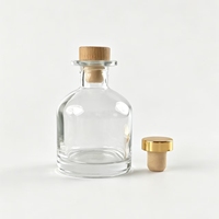 Bouteille diffuseur en verre transparent à large ouverture avec bouchon à vis 100ml/150ml/200ml pour parfum d'ambiance et diffuseur d'arômes