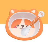 Ensemble de bols et d'ustensiles écologiques pour enfants, motif animaux mignons, pour l'alimentation des bébés, riz, soupe, aliments complémentaires